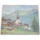 Tableau "Grimentz", signé SOKOLOFF.