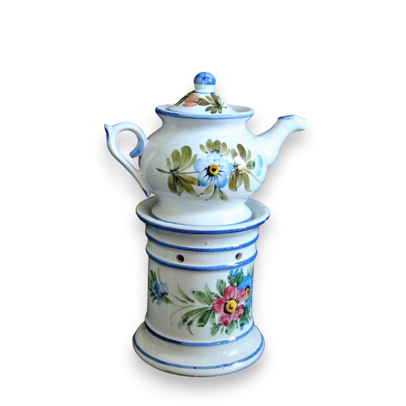 Porcelain teapot with floral decoration, by Moinat SA – Antiques and home décor