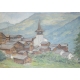 Painting "Grimentz" signed Paul SOKOLOFF.