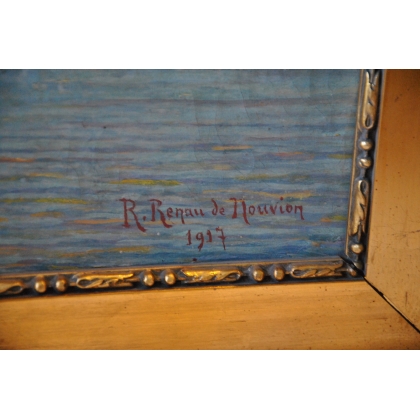 Paintings | Oil on canvas ‘Boats’, signed R. Moinat SA  – Antiques and home décor