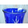  Vase en cristal taillé coloris cobalt sur  Moinat SA  - Antiquités décoration