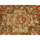 Tapis AUBUSSON, fond rouge et beige.