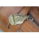 Valise "Homa" en cuir Havane Initiales
