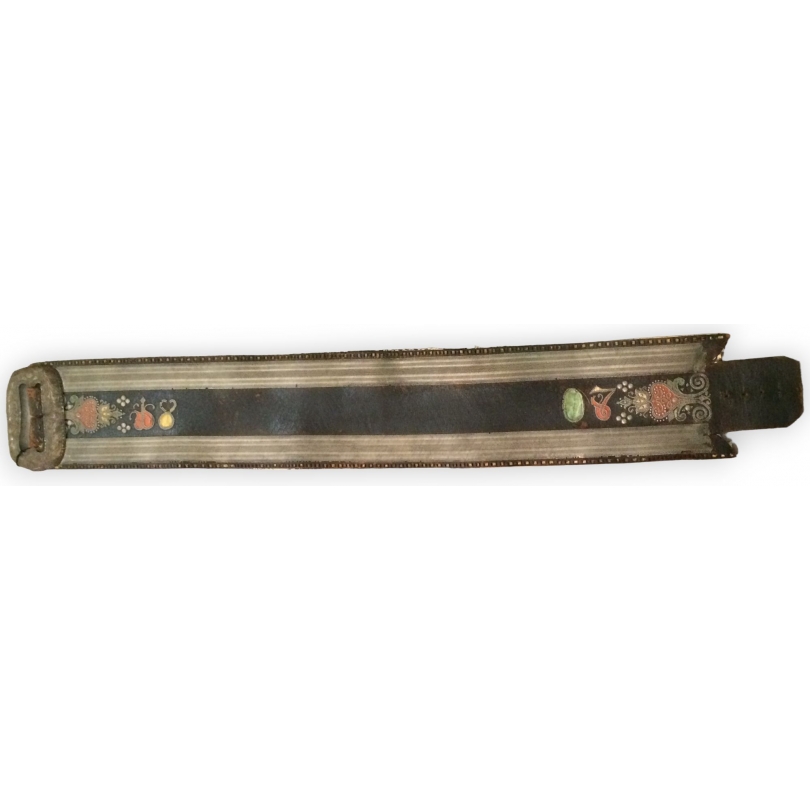 Leather belt, folk art, dated ‘Moinat SA’ – Antiques and home décor