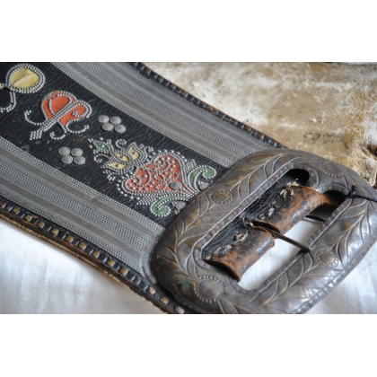 Leather belt, folk art, dated ‘Moinat SA’ – Antiques and home décor