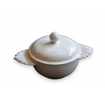 Bol avec couvercle faïence blanche