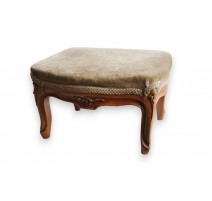 Tabouret de pieds Louis XV en noyer