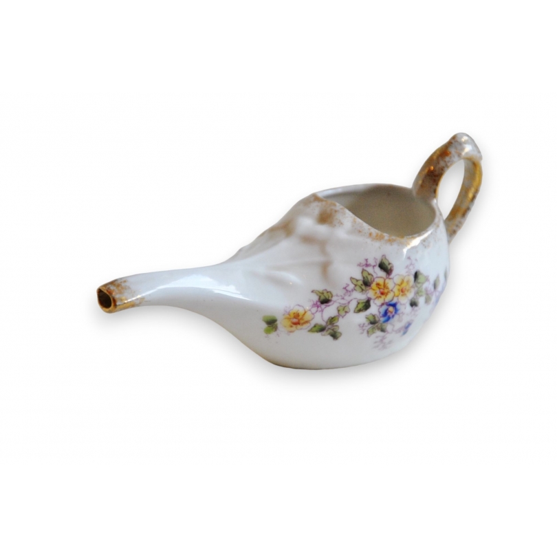 Canard de malade en porcelaine, décor