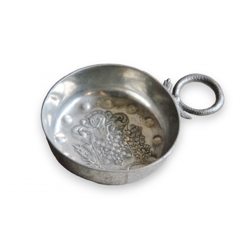 Pewter tastevin with coat of arms by Moinat SA – Antiques and decorative items