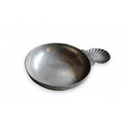 Tastevin en étain poignée coquille
