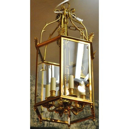 Hexagonal hanging lantern, Moinat SA style – Antiques and home décor
