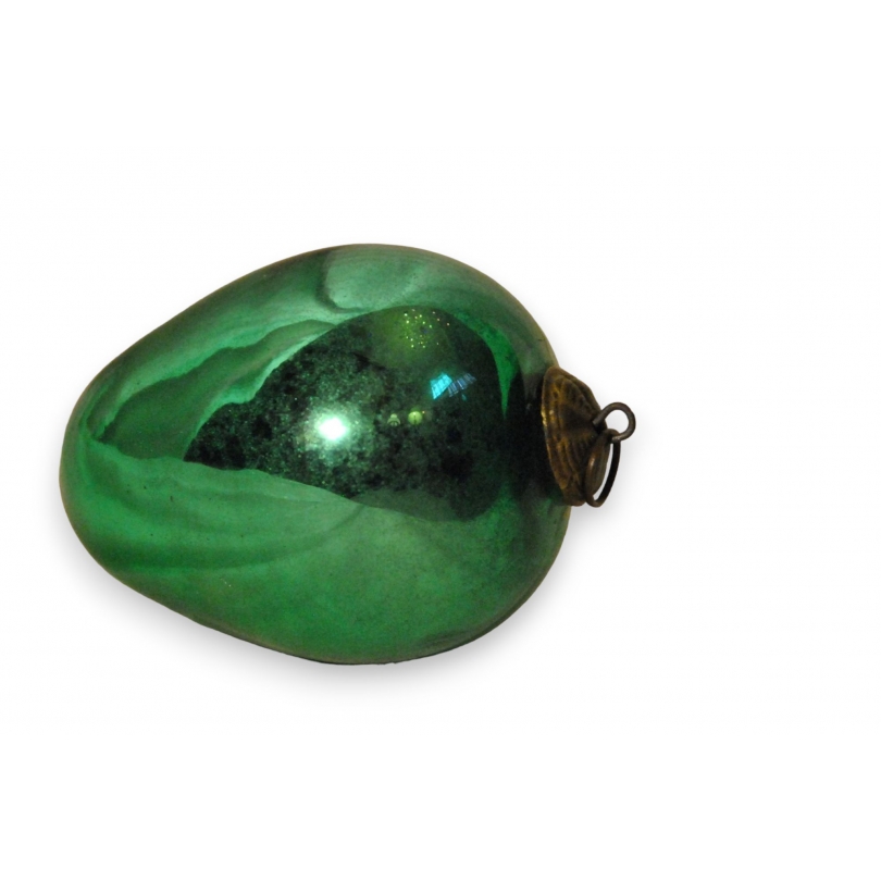 Boule de noël allongée en verre vert