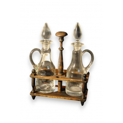 Service huile et vinaigre en verre et