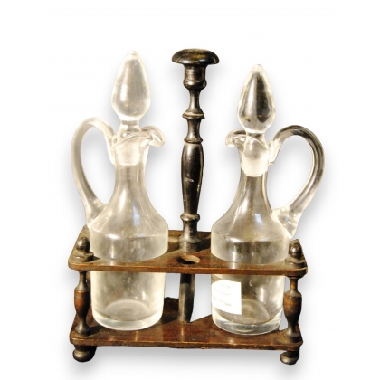Service huile et vinaigre en verre et