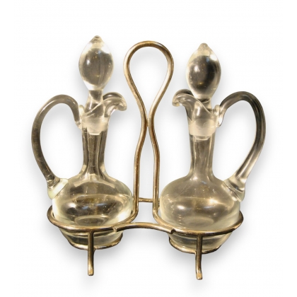 Service huile et vinaigre en verre et