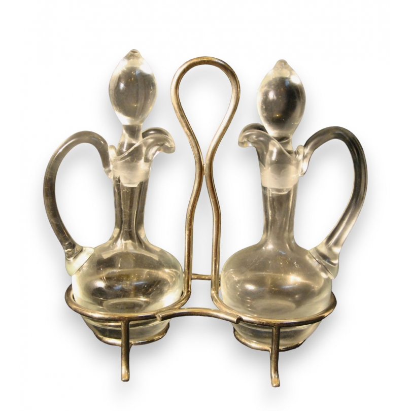 Service huile et vinaigre en verre et