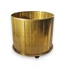 Brass wastepaper basket on castors at  Moinat SA  - Antiques and home décor