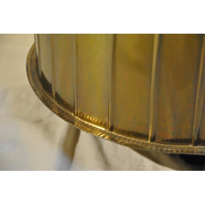 Brass wastepaper basket on castors at  Moinat SA  - Antiques and home décor