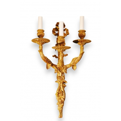  Paire d'appliques style Louis XVI en sur  Moinat SA  - Antiquités décoration