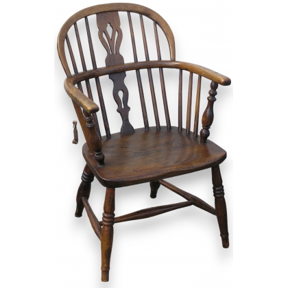 Fauteuil \"Windsor\" en chêne