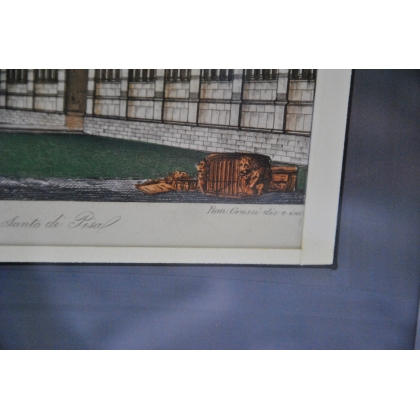 Coloured engraving "Interior of the Moinat SA" – Antiques and decorative items – Engravings, lithographs