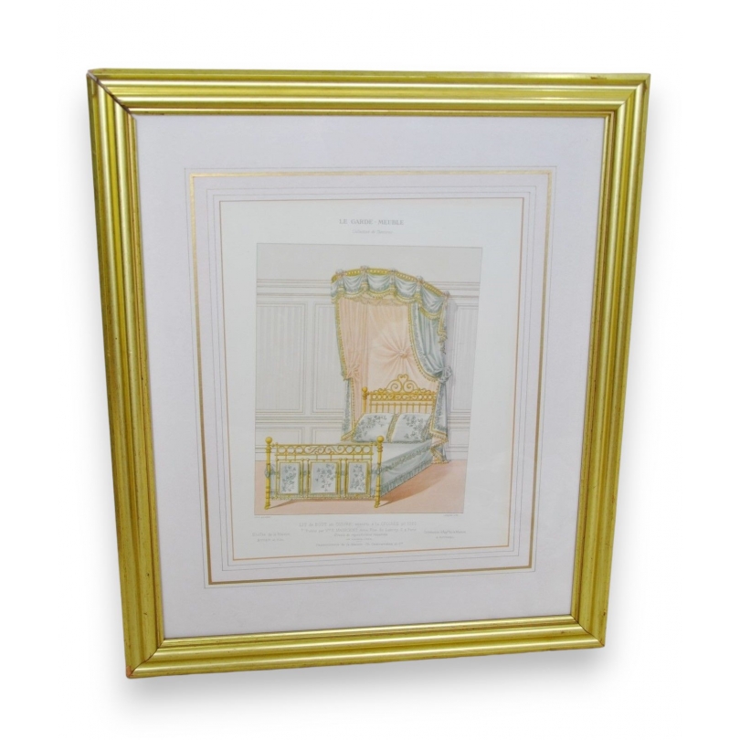 Engraving: ‘Le Garde-meuble, Lit de bout’ by Moinat SA – Antiques and home décor – Engravings, lithographs