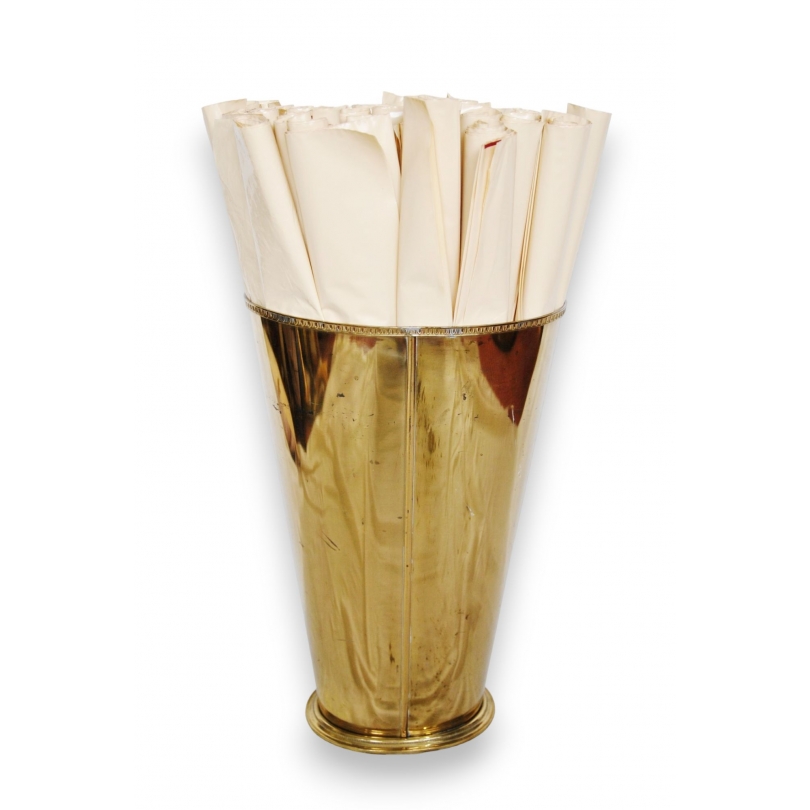 Corbeille à papier ovale en laiton