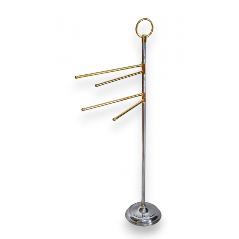 Polished and chrome-plated brass towel rack at  Moinat SA  - Antiques and home décor