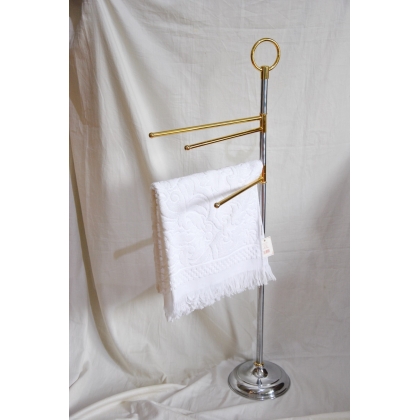 Polished and chrome-plated brass towel rack at  Moinat SA  - Antiques and home décor