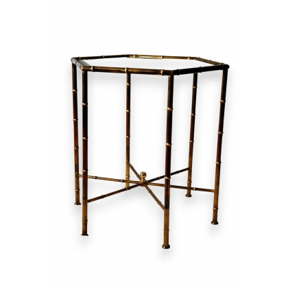 Table hexagonale "Bambou" en bronze