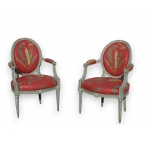 Fausse paire de fauteuils Louis XV.