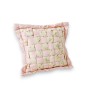 Pink and cream silk chequered cushion at  Moinat SA  - Antiques and home décor