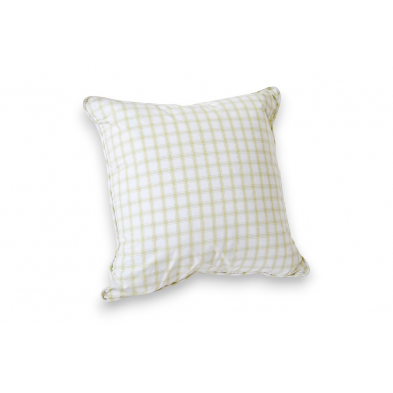 Green chequered decorative cushion at  Moinat SA  - Antiques and home décor
