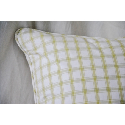 Green chequered decorative cushion at  Moinat SA  - Antiques and home décor