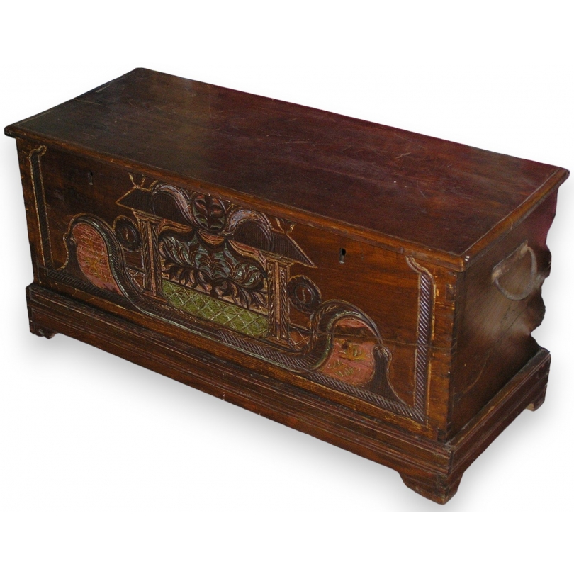 Carved and decorated Thai wooden chest at Moinat SA – Antiques and home décor