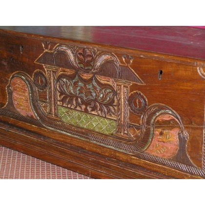 Carved and decorated Thai wooden chest at Moinat SA – Antiques and home décor