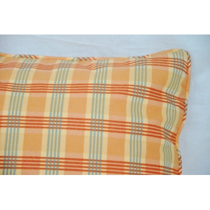 Honey-yellow checked cushion at  Moinat SA  - Antiques and home décor