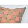 Brown and pink chequered cushion at  Moinat SA  - Antiques and home décor