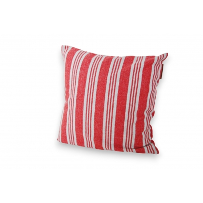 Coussin rayé rouge et gris \"Lexington\"