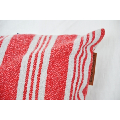 Red and grey striped "Lexington" cushion at Moinat SA – Antiques and home décor