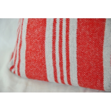 Red and grey striped "Lexington" cushion at Moinat SA – Antiques and home décor