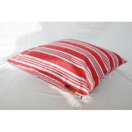 Red and grey striped "Lexington" cushion at Moinat SA – Antiques and home décor