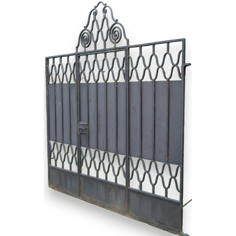  Portail Art Déco en fer forgé gris sur  Moinat SA  - Antiquités décoration