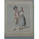 Pair of colored prints "Costumes".