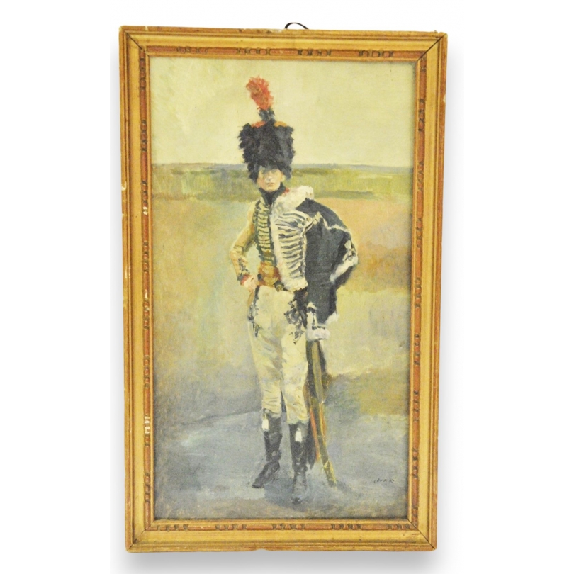 Paintings | Oil on panel ‘Hussar Soldier’ Moinat SA  – Antiques and home décor