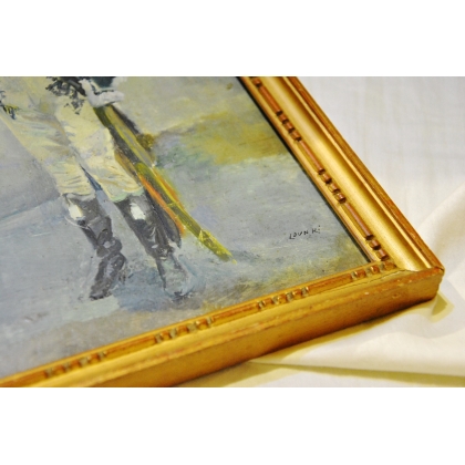 Paintings | Oil on panel ‘Hussar Soldier’ Moinat SA  – Antiques and home décor