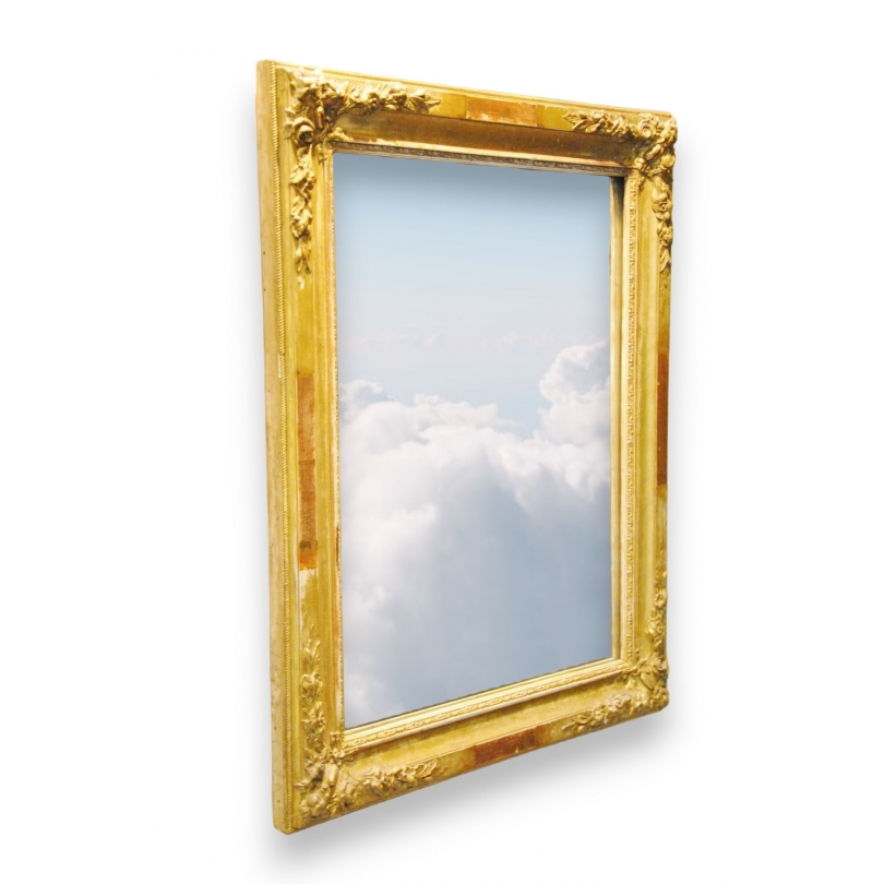 Miroir rectangulaire Napoléon III doré
