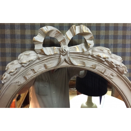  Miroir ovale style Louis XVI en bois sur  Moinat SA  - Antiquités décoration