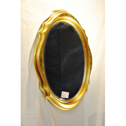  Miroir ovale biseauté en bois doré sur  Moinat SA  - Antiquités décoration