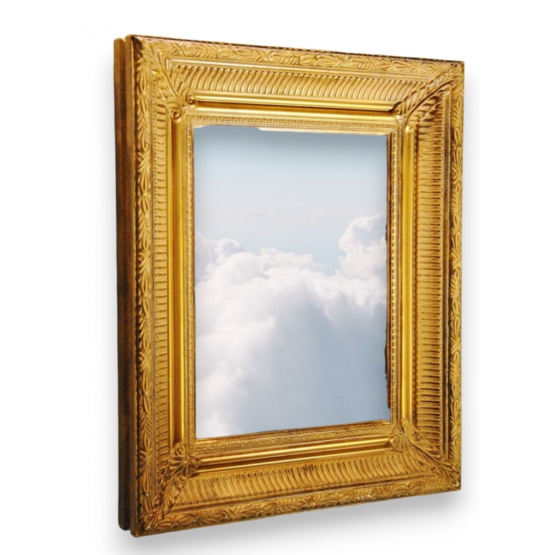  Miroir rectangulaire en bois doré sur  Moinat SA  - Antiquités décoration
